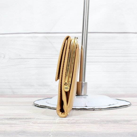 Vintage! Christian Dior Tan Leather Calfskin Kisslock Pouch Wallet - Picture 5 of 10